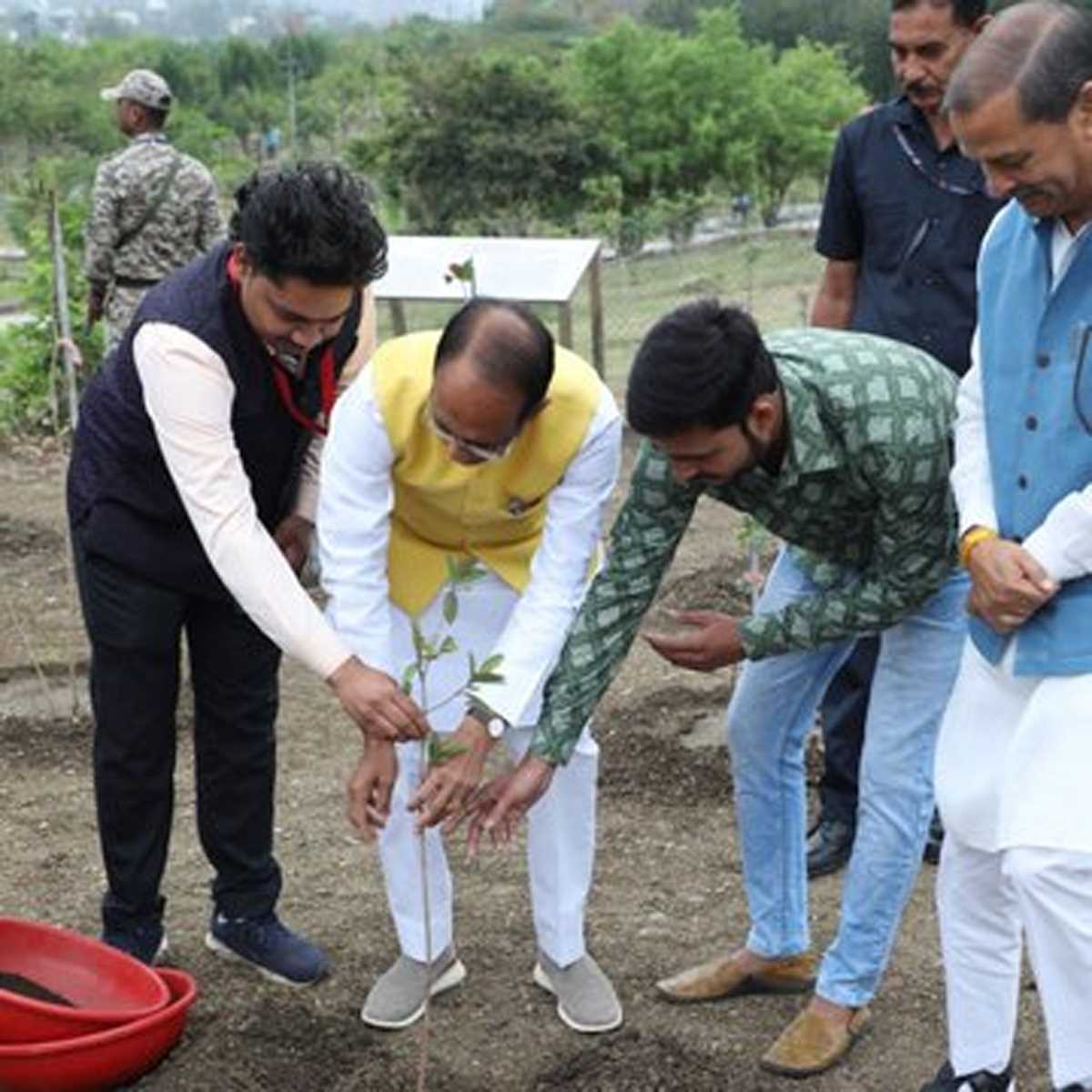 शिवराज ने लगाए पीपल, अमरूद और शहतूत के पौधे